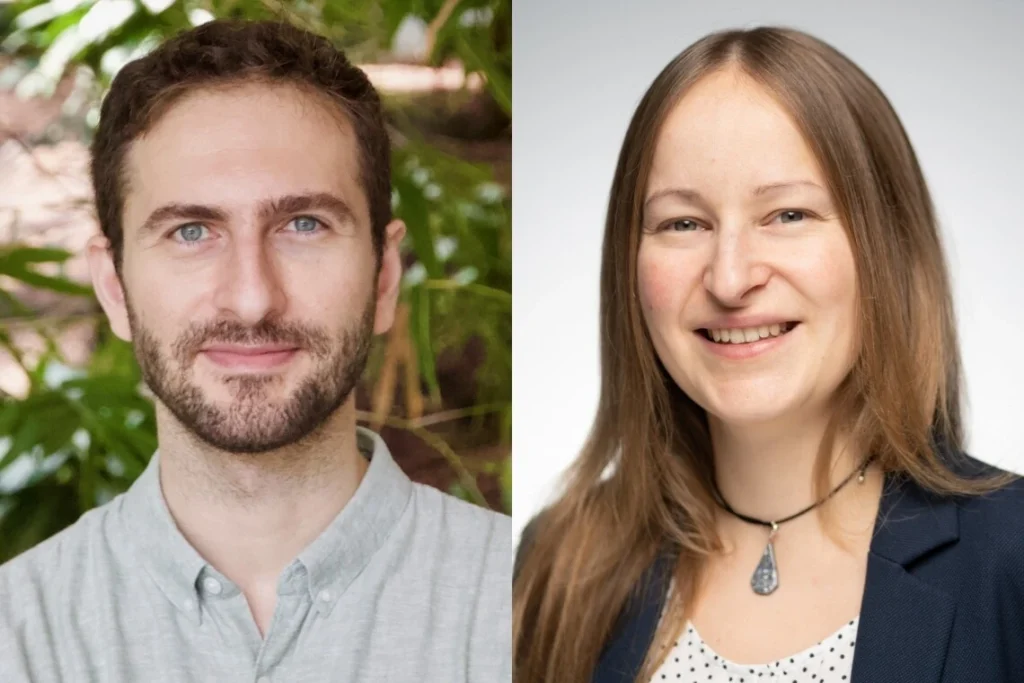 Headshots of postdoctoral fellows Athanasios Litsios and Lucie Wolf